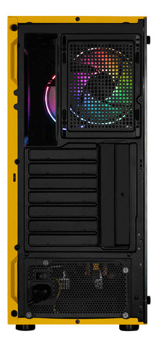Gabinete Gamer XTREME PC GAMING Kronos Media Torre ATX 4 Fan ARGB Cristal Templado Amarillo
