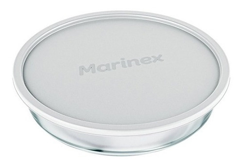 Fuente Asadera Redonda Marinex Facilita 2,4lts Vidrio C/tapa Color Transparente