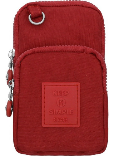 Crossbody Para Dama Porta Celular Juvenil Estilo Sport Jk006 Color Rojo / Rd