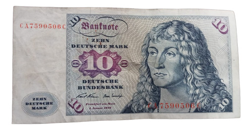 Cédula De 10 Marcos Alemão De 1970 #m (Usado)