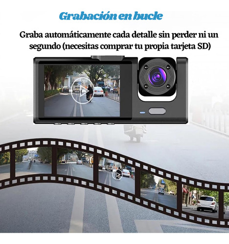 Frontal E Interior 1080p Dvr Dashcam Camaras Para Autos