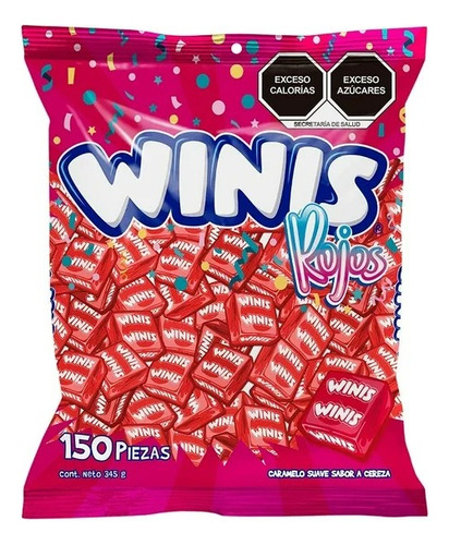 3 Pza Caramelo Suave Winis Rojos 345 G