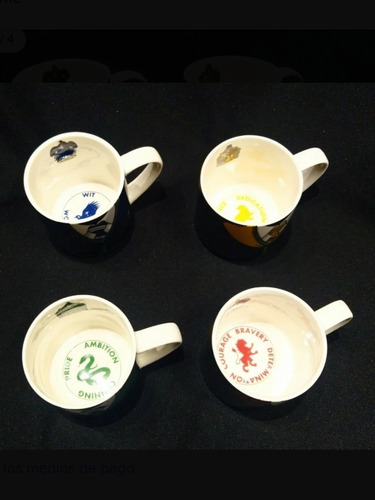 4 Tazas Harry Potter Gryffindor, Slytherin Revenclaw Hufflep