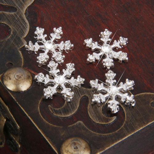 10pcs Botones De Cristal Nieve Cabellero Decoración