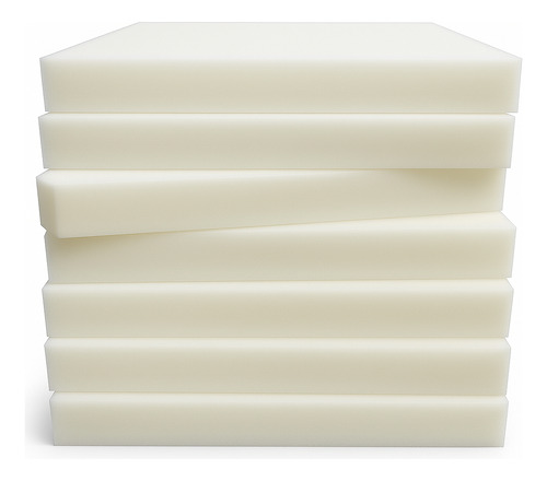 6 Placas De Goma Espuma 40 X 40 X 5 Cm Para Sillas Almohadon Beige Liso