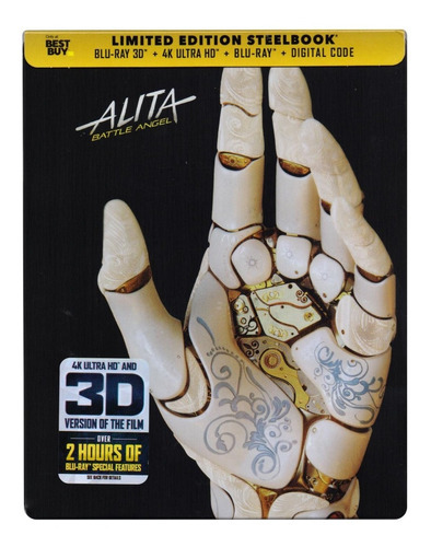 Alita Battle Angel Steelbook 4k Ultra Hd + Blu-ray 3d + Bd