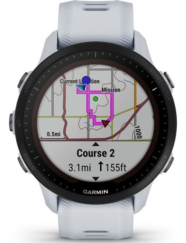 Reloj Garmin Gps Forerunner 955 Solar Triatlón Blanco Color del bisel Negro