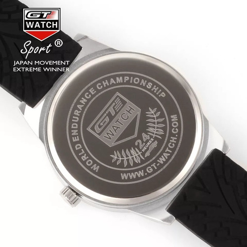 Relógio Masculino Gt 24 Heures Caixa Aço Pulseira Silicone