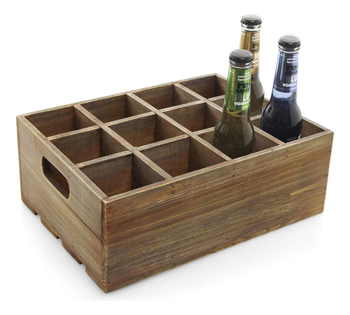 Mygift Caja De Almacenamiento De Botellas De Madera Marrón.