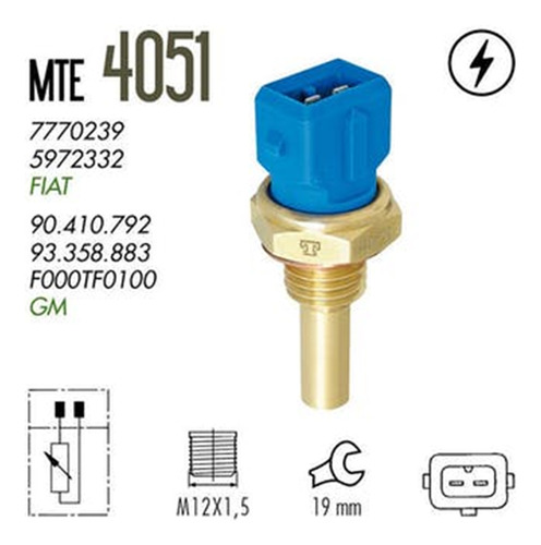 Plug Eletrônico Sensor Temperatura Corsa Celta Uno Mte4051
