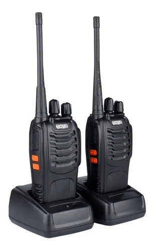 Par Radio Comunicador Profissional Haiz 888s Uhf 16 Canais Cor Preto