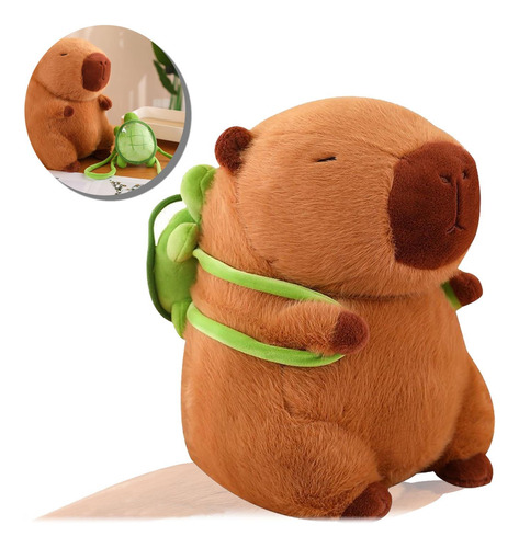 Peluche Capibara Mochila Tortuga Super Soft 23cm