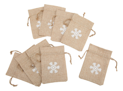 Bolsa De Regalo De Lino De 9 Piezas Con Estampado Retro De C