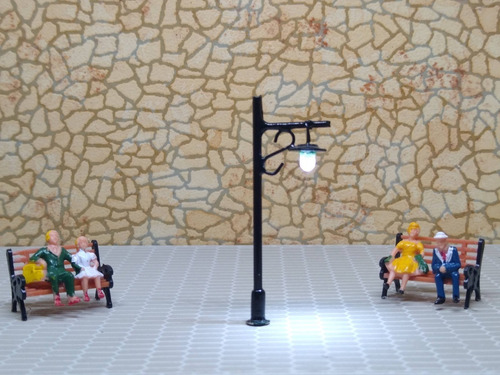 Nico 2 Farolas De Estilo De Metal 45 Mm Con Led H0 (eih 33a)