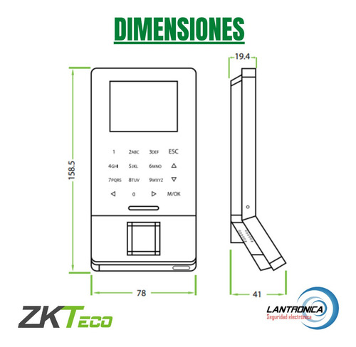 Imagen 4 de 10 de Reloj Lector Huellas Zkteco F22 Wifi Acceso Biometrico Tarje