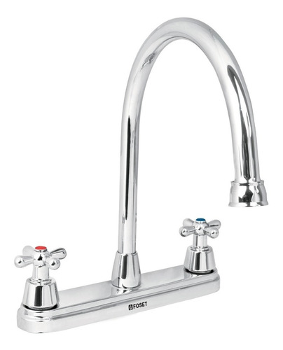 Mezcladora Fregadero, Manerales Cruceta, Acero Inox Aq 49686