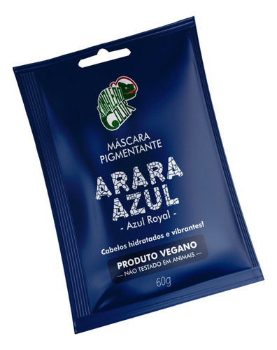  Máscara Pigmentante Arara Azul 60ml Kamaleão Color Sachê Tom Azul