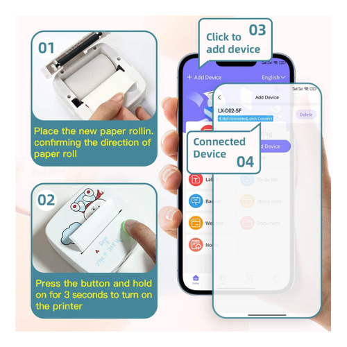 57mm Mini Multipropósito Wifi Bluetooth Impresora Etiquetas