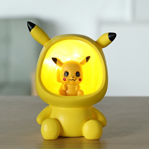 Imagen 2 de 5 de Figura Decorativa De Resina De Pikachu Con Iluminación Led
