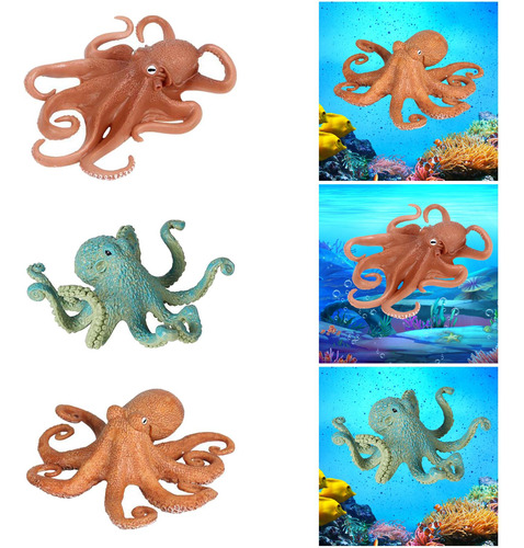 3 Uds Figuras De Pulpo De Animales Marinos Animales Marinos
