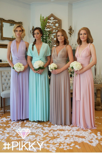 Paquete 4 Vestido Multiformas Unitalla Damas De Honor, Boda