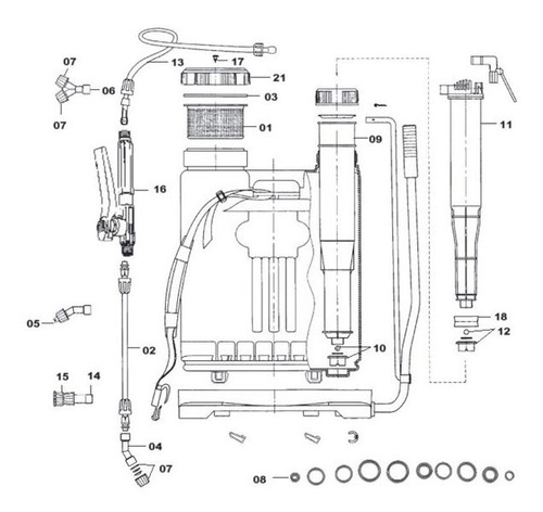 Pulverizador Manual Agrícola 20 Litros Com Alancava Pc 020