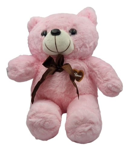 Oso De Peluche Con Moño Y Corazón Love 40 Cm Super Suave 