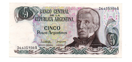 Billete Argentina 5 Pesos Argentinos Bottero 2607 Sc-
