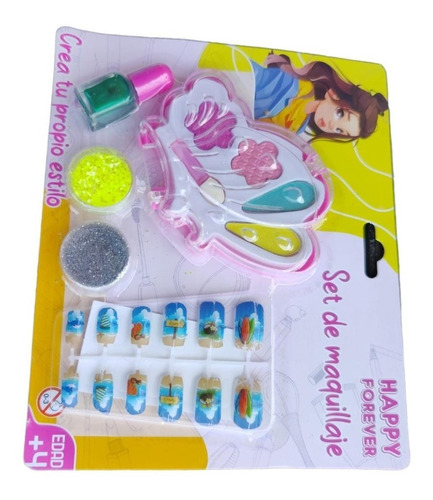 Set De Maquillaje Infantil Niñas Juguete Esmalte Sombra Uñas