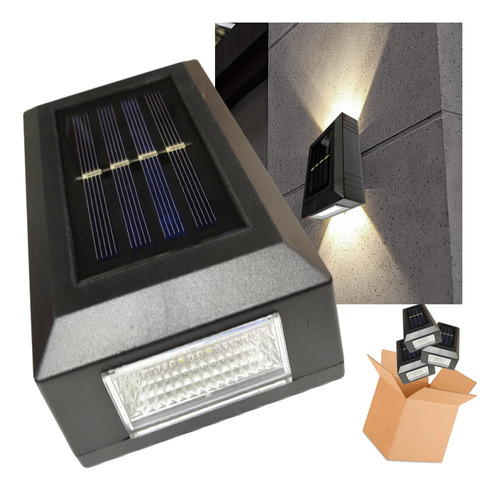 Pack 3 Lámparas Solar Exterior De Pared Led 10w Fotocelda