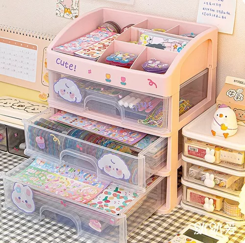 Ripley - ORGANIZADOR GIRATORIO MULTIUSO CON STICKERS KAWAI