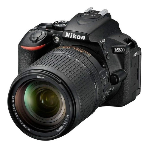Nikon Kit D5600 + lente 18-140mm VR DSLR color negro