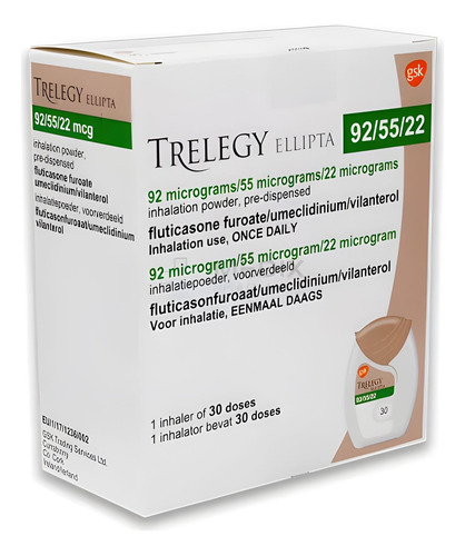 Trelegy Ellipta® 92/55/22mcg Inhalador X 30 Dosis
