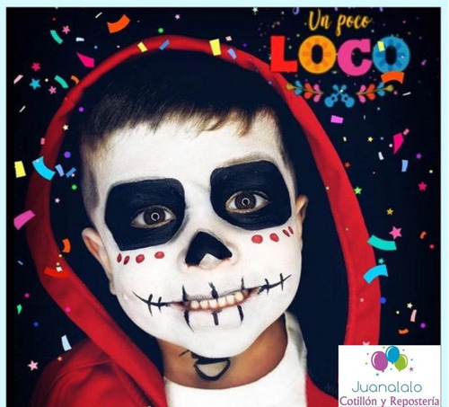 Maquillaje Pintura Cara Halloween Blanco Negro Rojo Niño Adu | MercadoLibre