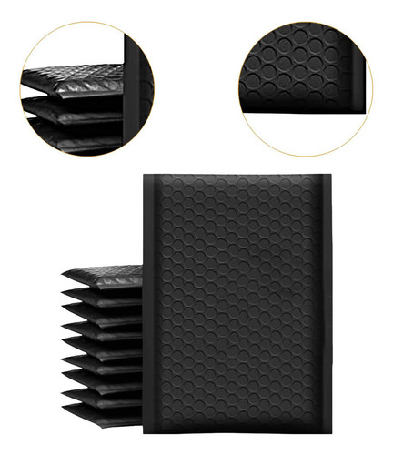 100 De Bolsas De De Burbujas Para Correo 15x20cm Color Negro