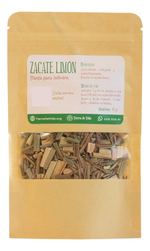 Zacate Limón Planta Para Infusión Té Antioxidante Relajante 