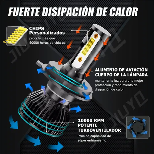 St H4 Blanco Kit Faros Led Luz Alta Y Baja For Ford 16000lm