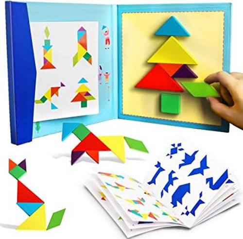 Beestech Libro De Rompecabezas De Madera Tangram Juegos