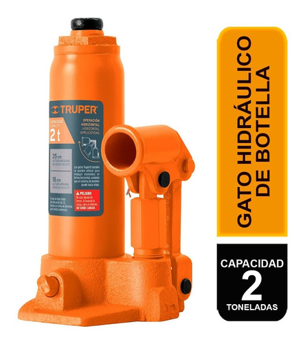 Gato Hidraulico Tipo Botella 2 Ton Truper 14810