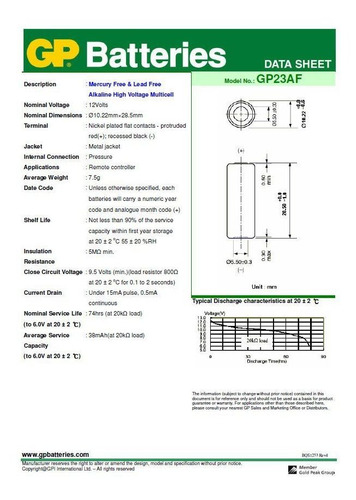 Imagem 3 de 7 de 05 Pilha Bateria 23a 12v Gp Super Controle Alarme Portão