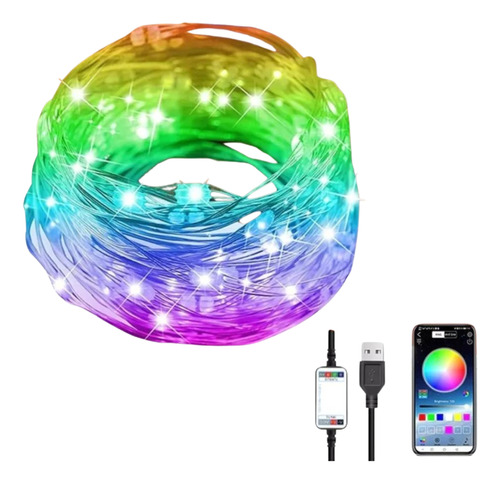 Fio Led 10m Colorida Rgb Bluetooth Compatível Alexa Google