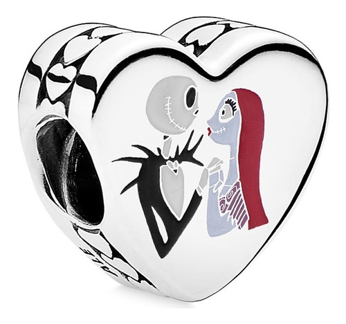 Pandora Charm Corazón Jack Y Sally Original + Kit De Regalo