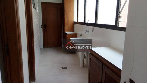 Imagem 24 de 30 de Apartamento Com 4 Dormitórios Para Alugar, 185 M² Por R$ 6.500,00/mês - Boqueirão - Santos/sp - Ap1550