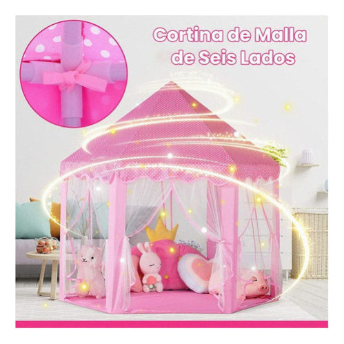 D Tienda De Campaña Princess Castle For Niña Con Luces Led
