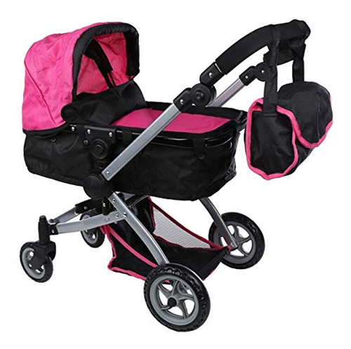 Carriola Para Muñeca Con Ruedas Giratorias, Negro Marca Pyle
