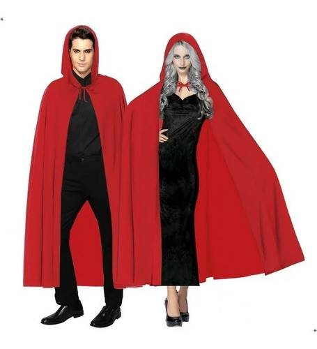 Capa Negra Para Disfraz De Vampiro Bruja Halloween Fiesta