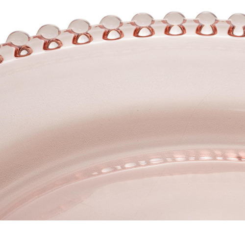 Sousplat de cristal Wolff pearl rosa 32cm