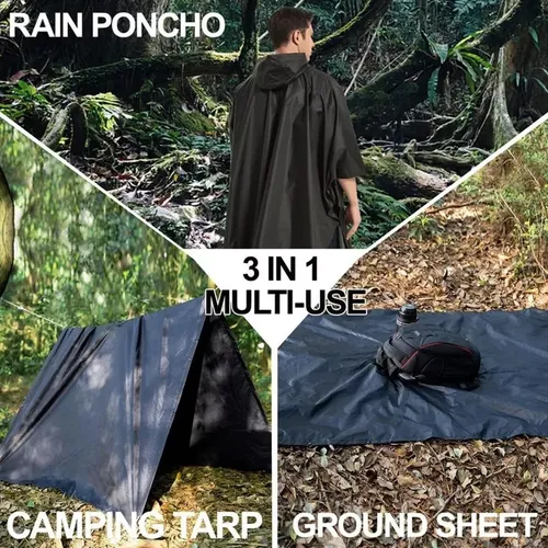 Portátil Capa Impermeable Para Lluvia Tipo Manga Con Capucha