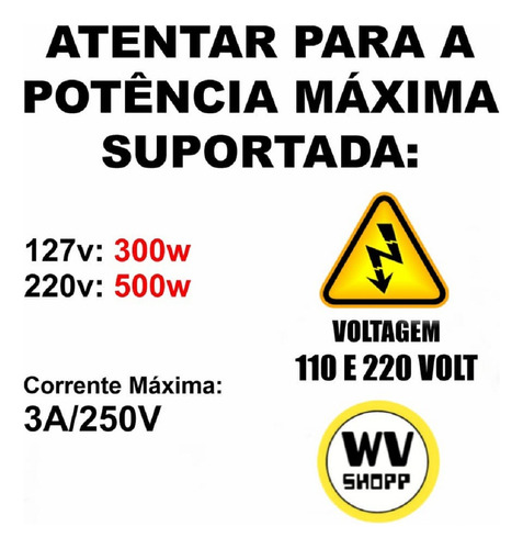 Extensão Eletrica 5 Tomada Filtro D Linha Fusivel Proteção Cor Preto