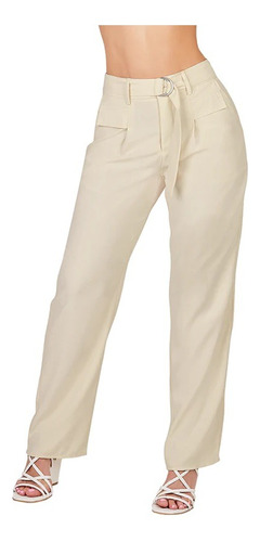 Pantalón Mujer Ivory Con Cinturón 915-18